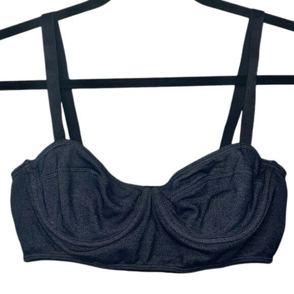 Sparkle & Fade Bralette Women's Large Pull On Denim Blue/Black Urban Outfitters - Picture 16 of 16